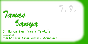 tamas vanya business card